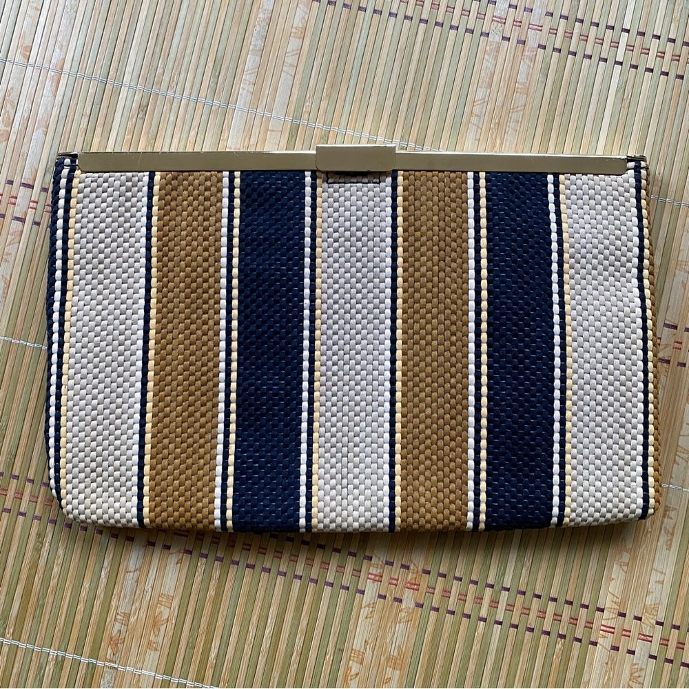Striped Woven J. Crew Clutch Purse